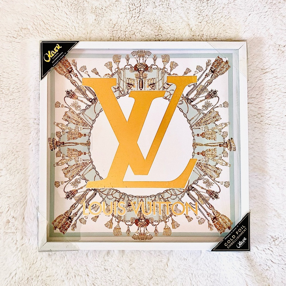 Oliver Gal Louis Vuitton Artwork Gold Silver Paris Blue Maximalism Metallic NEW!